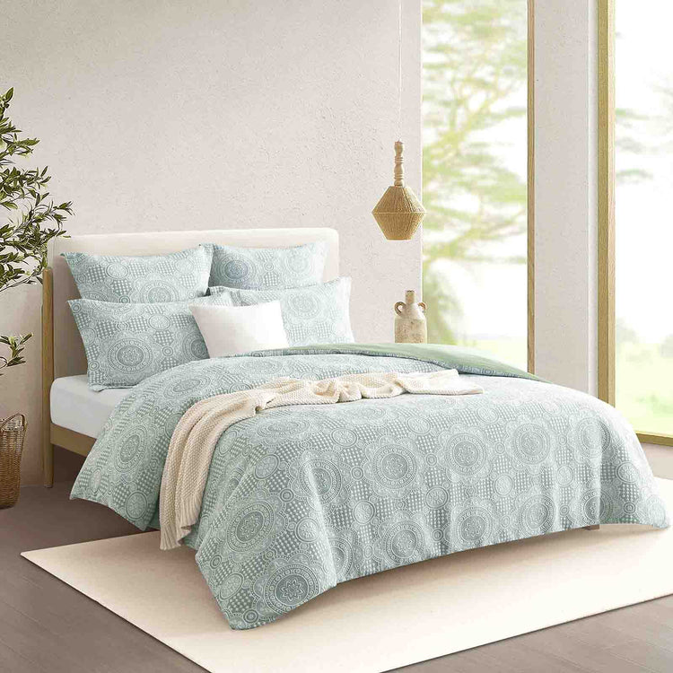 Rizz Quilt Cover Set Sage