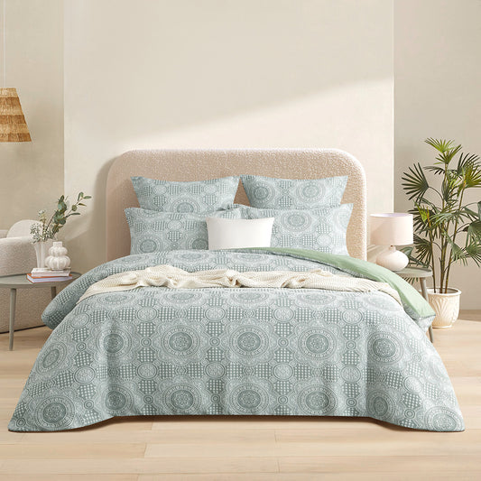 Rizz Quilt Cover Set Sage