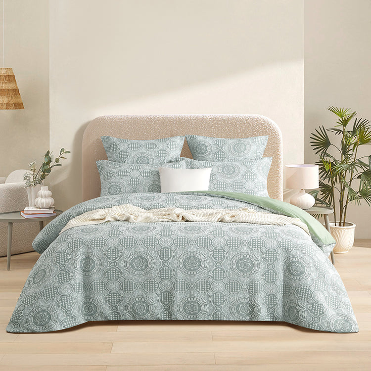 Rizz Quilt Cover Set Sage