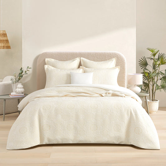 Dakota Quilt Cover Set Beige