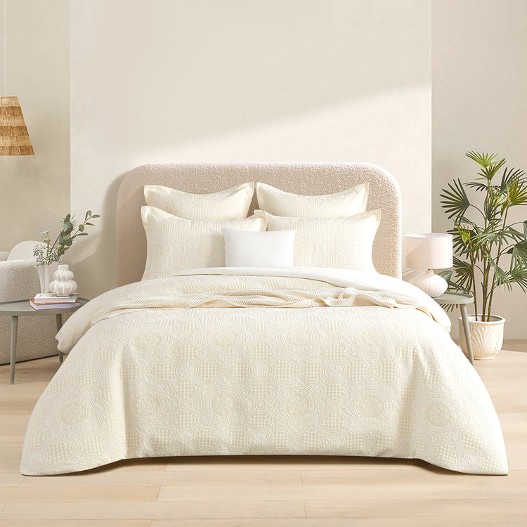 Dakota Quilt Cover Set Beige