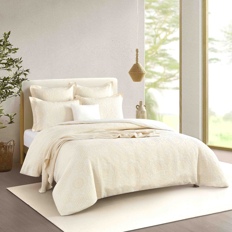 Dakota Quilt Cover Set Beige