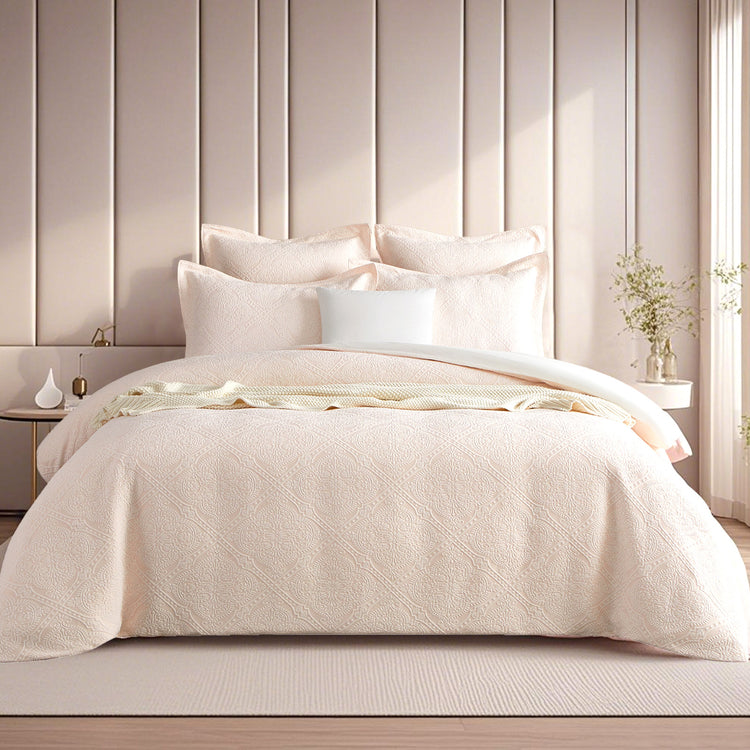 Bella Quilt Cover Set Blush