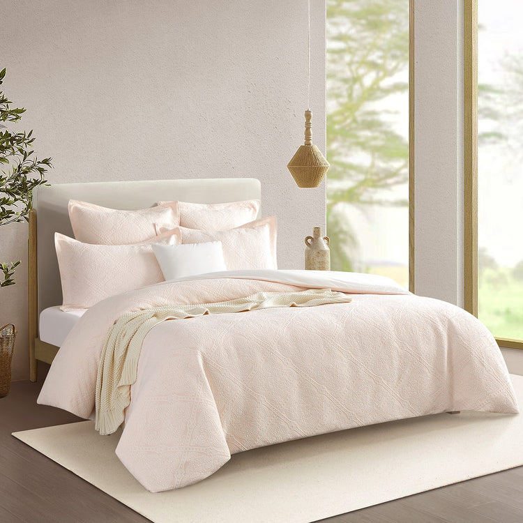 Bella Quilt Cover Set Blush