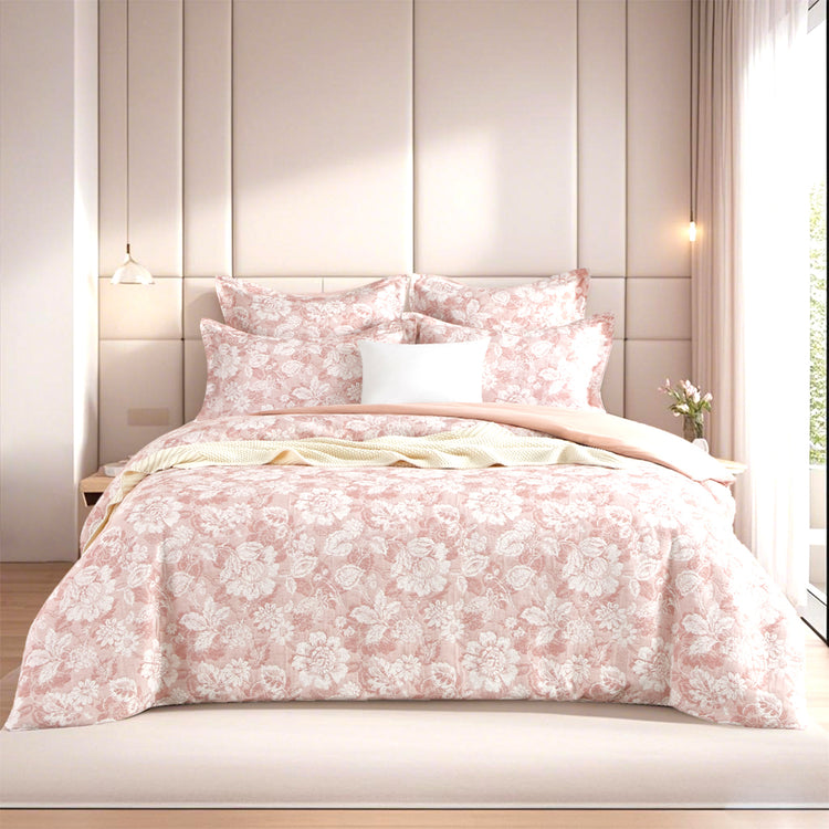 Aura Quilt Cover Set Blush