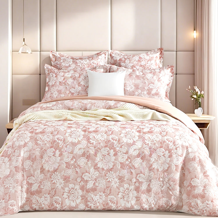 Aura Quilt Cover Set Blush