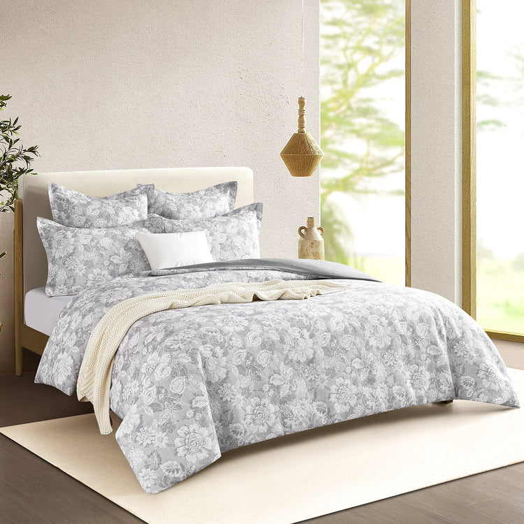 Sigma Quilt Cover Set Charcoal