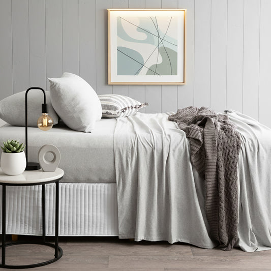 Comfort T’s Organic Cotton Jersey Sheet Set Grey Marle