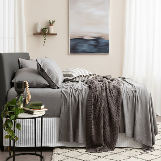 Comfort T’s Organic Cotton Jersey Sheet Set Charcoal