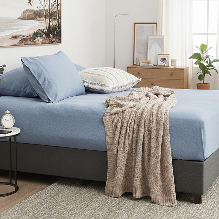 Comfort T’s Organic Cotton Jersey Fitted Sheet & Pillowcase - No Flat Sheet Ink