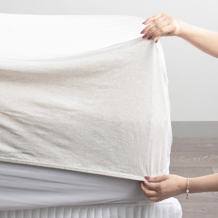 Comfort T’s Organic Cotton Jersey Fitted Sheet & Pillowcase - No Flat Sheet Ecru