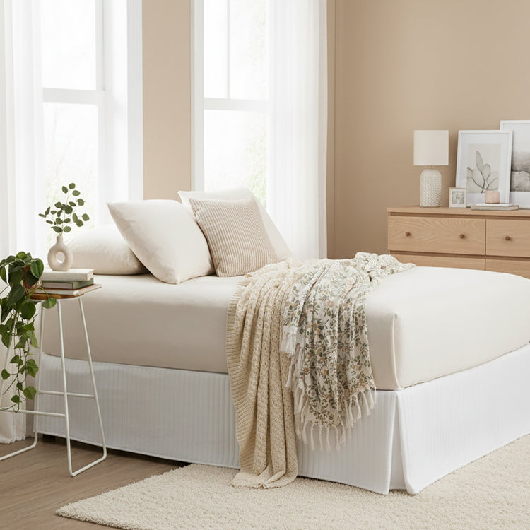 Comfort T’s Organic Cotton Jersey Fitted Sheet & Pillowcase - No Flat Sheet Oatmeal