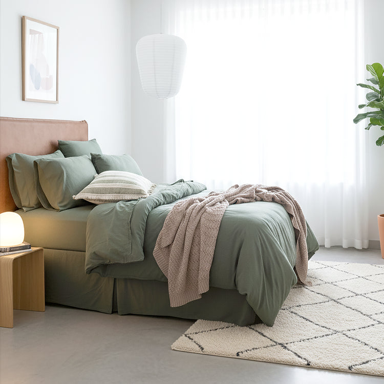 Comfort T’s Organic Cotton Jersey Quilt Cover Set Olive