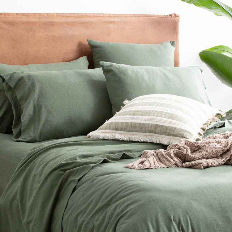 Comfort T’s Organic Cotton Jersey Quilt Cover Set Olive