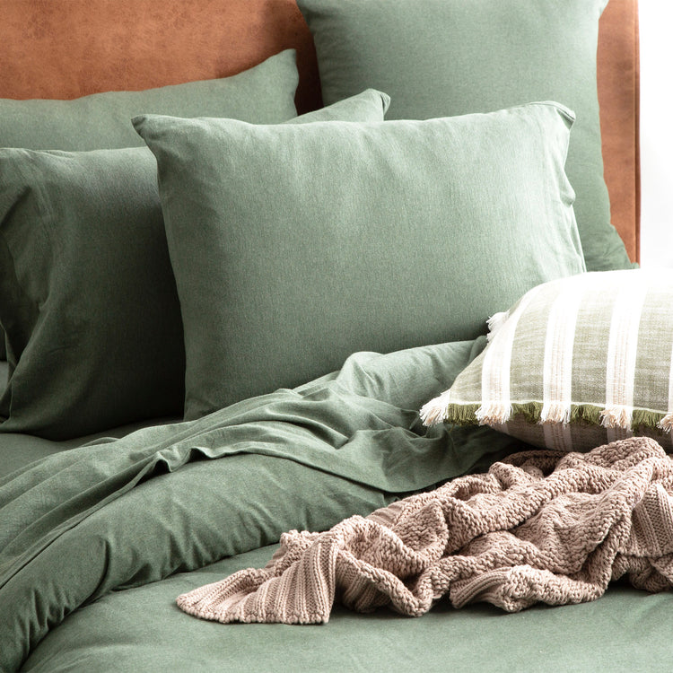 Comfort T’s Organic Cotton Jersey Quilt Cover Set Olive