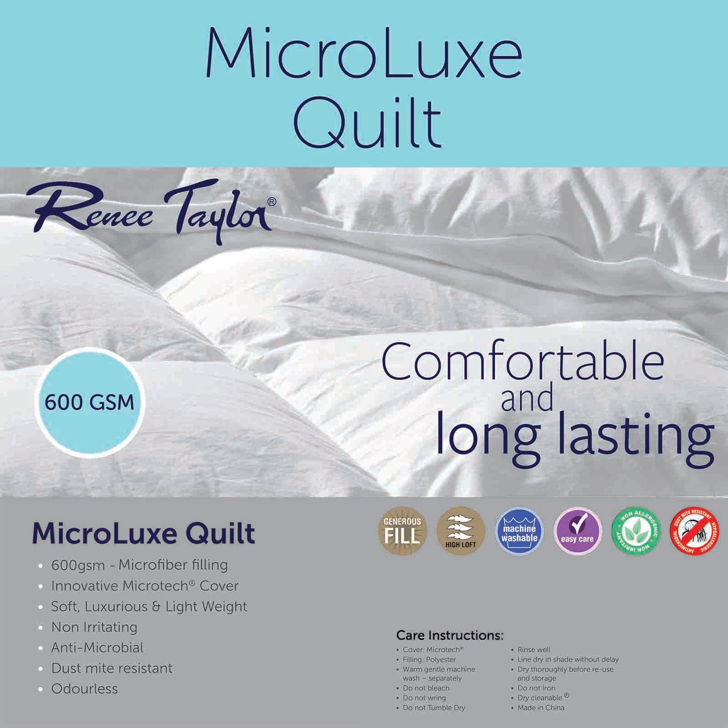 600 GSM All Season Microluxe Quilt with Soft Cover