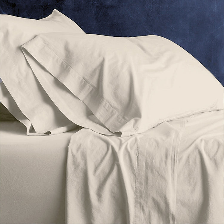 European Vintage Washed Cotton Sheet Sets Stone