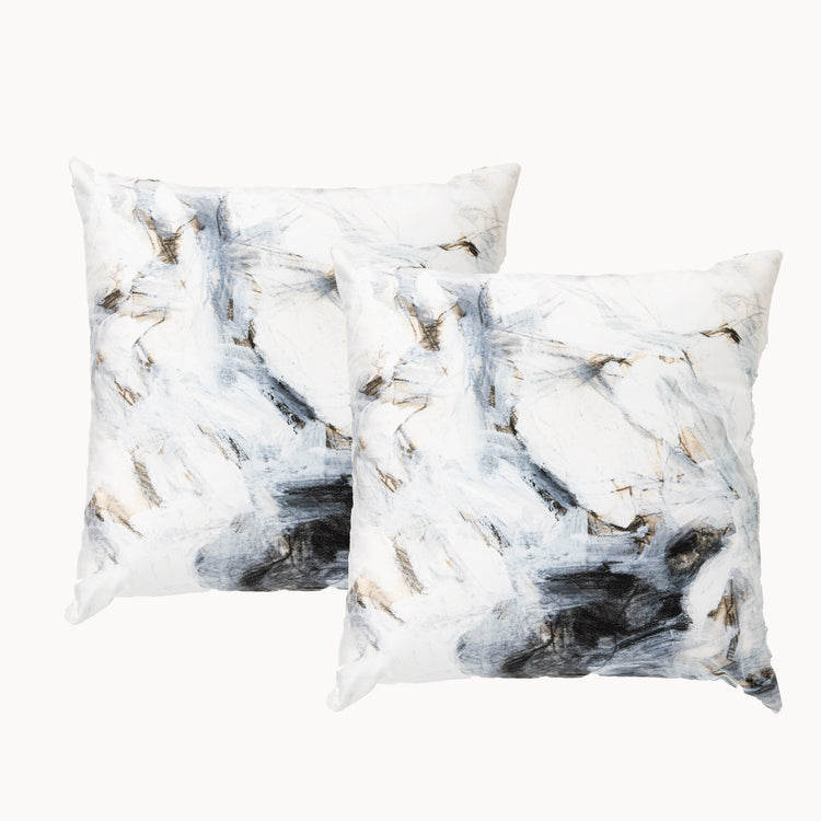 Twin Pack Velvet Cushion Filled 50 x 50 Cms  Marble