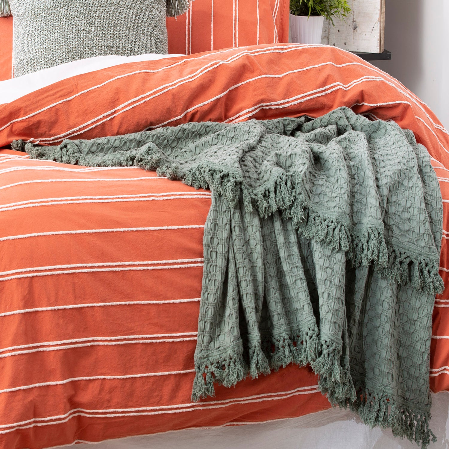 Hudson Cotton Chenille Quilt cover Paprika