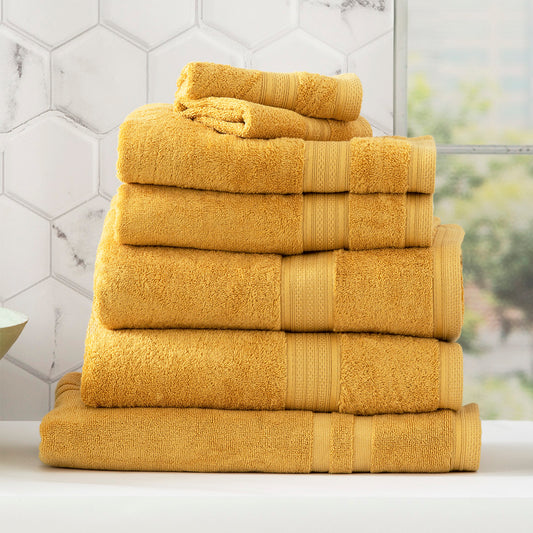 Stella 650 GSM Bamboo Cotton Towel Set Mustard