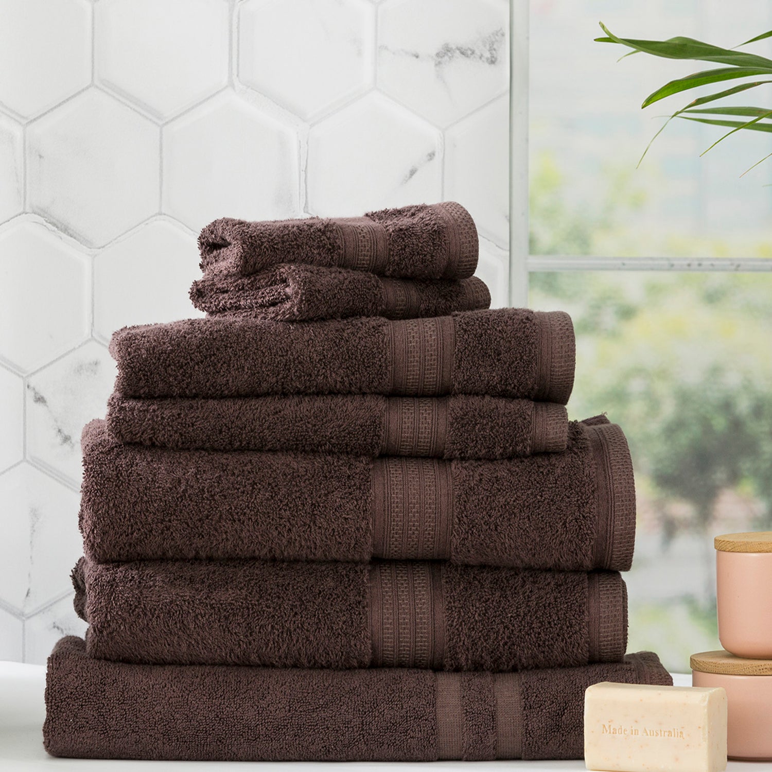 Stella 650 GSM Bamboo Cotton Towel Set Cocoa