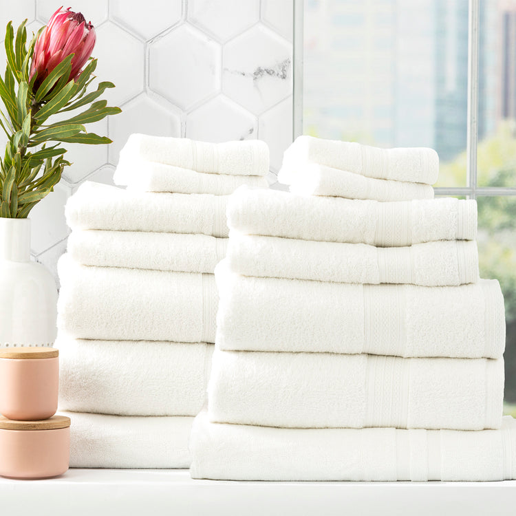 Stella 650 GSM Bamboo Cotton Towel Set White