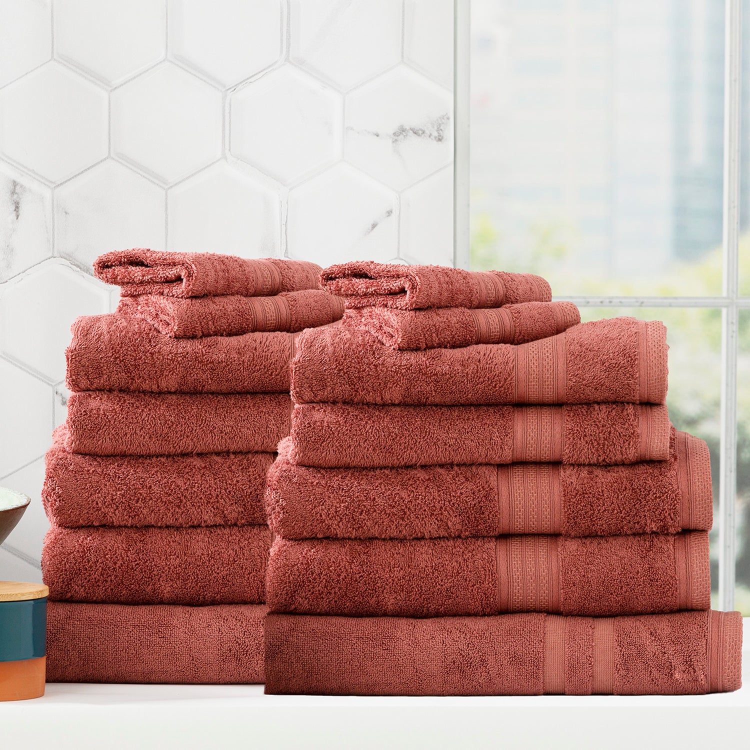 Stella 650 GSM Bamboo Cotton Towel Set Brick