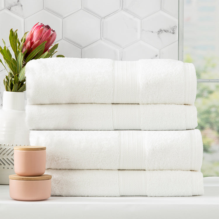 Stella 650 GSM Bamboo Cotton Towel Set White