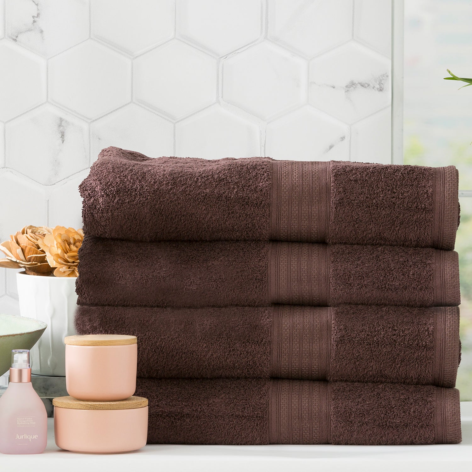 Stella 650 GSM Bamboo Cotton Towel Set Cocoa