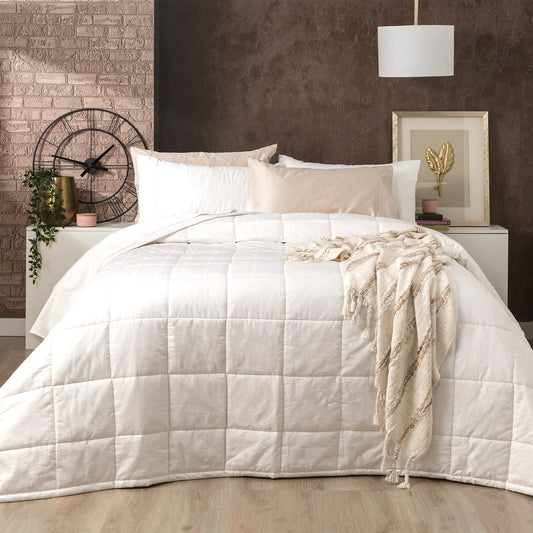 Mosaic 500 TC Cotton Jacquard Comforter White