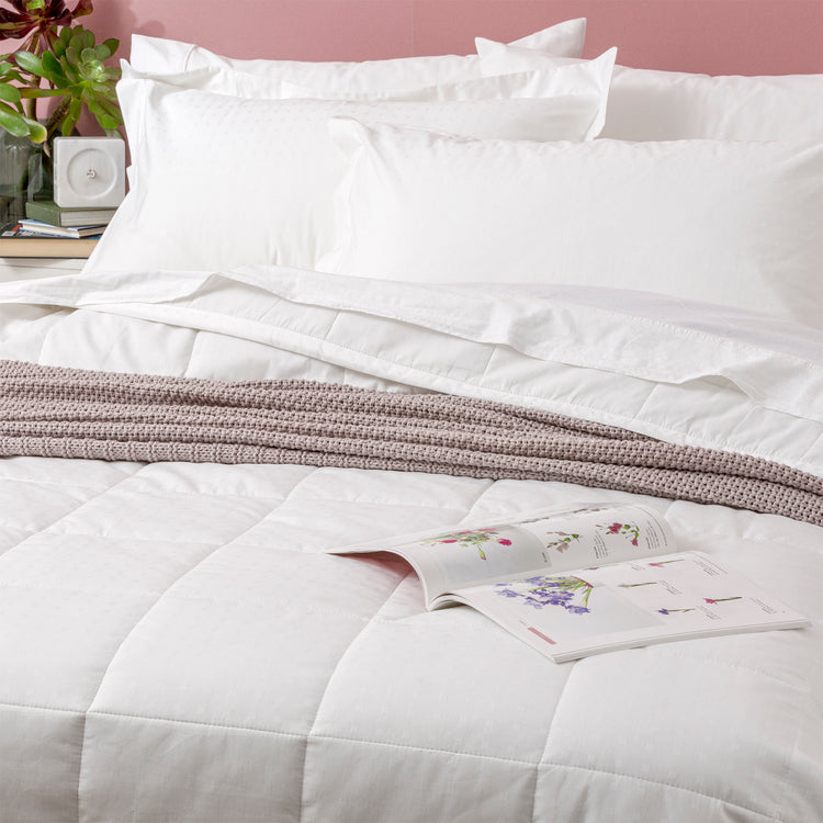 Sofia 500 TC Cotton Jacquard Comforter White