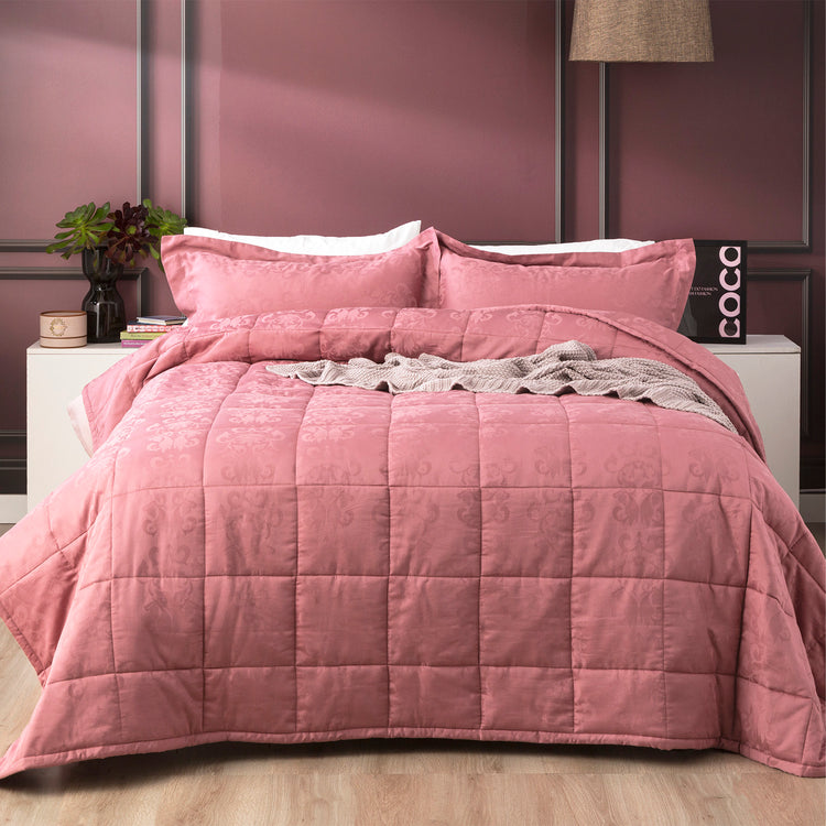 Paisley 500 TC Cotton Jacquard Comforter Rose