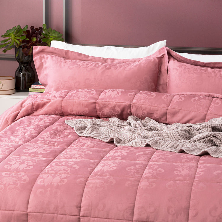 Paisley 500 TC Cotton Jacquard Comforter Rose