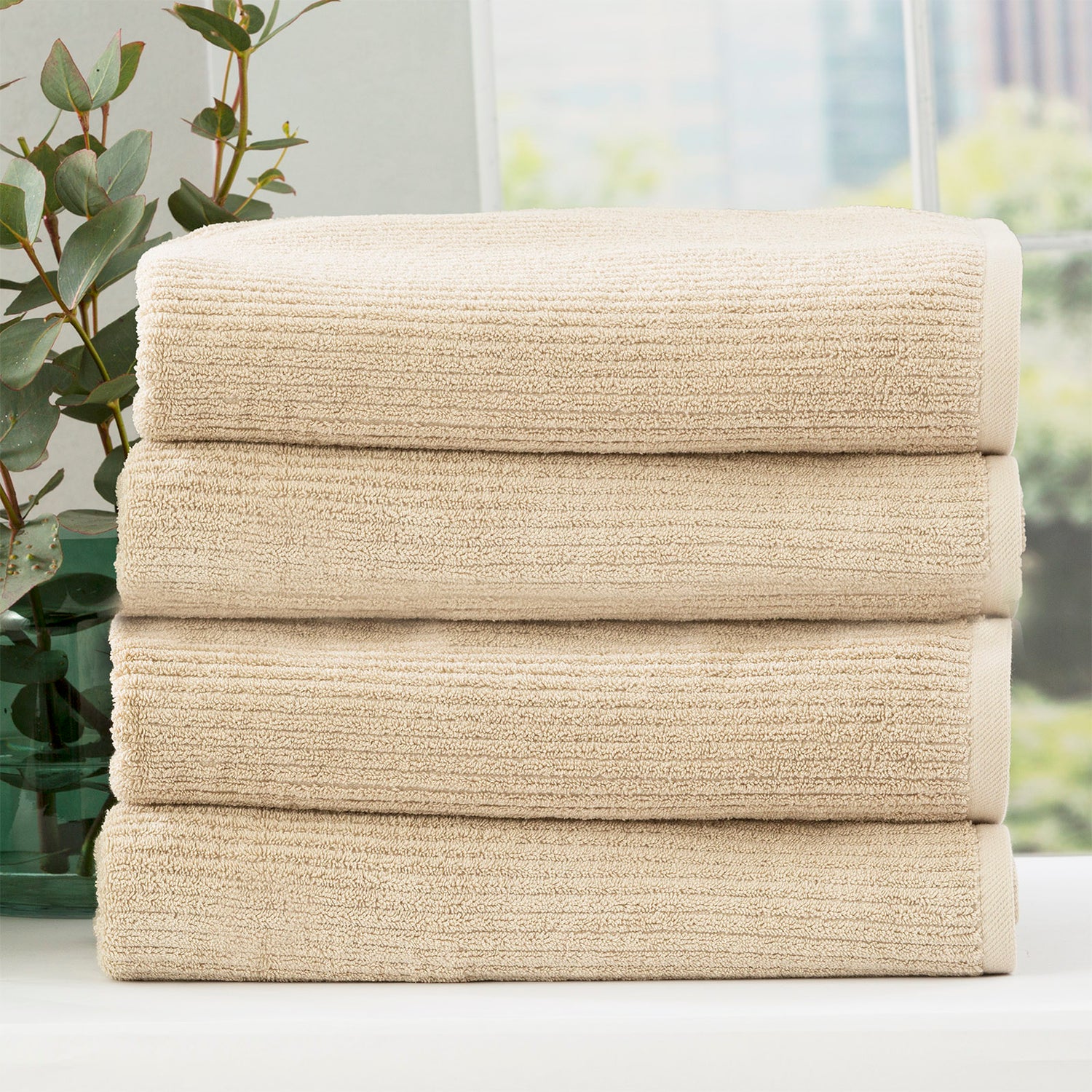 Cobblestone 650 GSM Ribbed Towel Set Stone