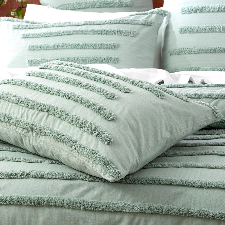 Classic Vintage Tufted Quilt Cover Set Sage