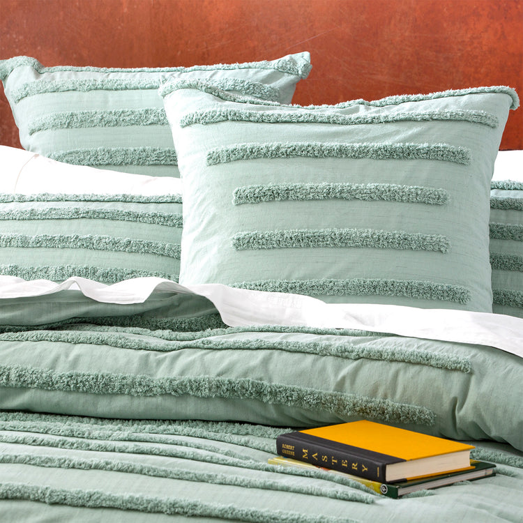 Classic Vintage Tufted Quilt Cover Set Sage