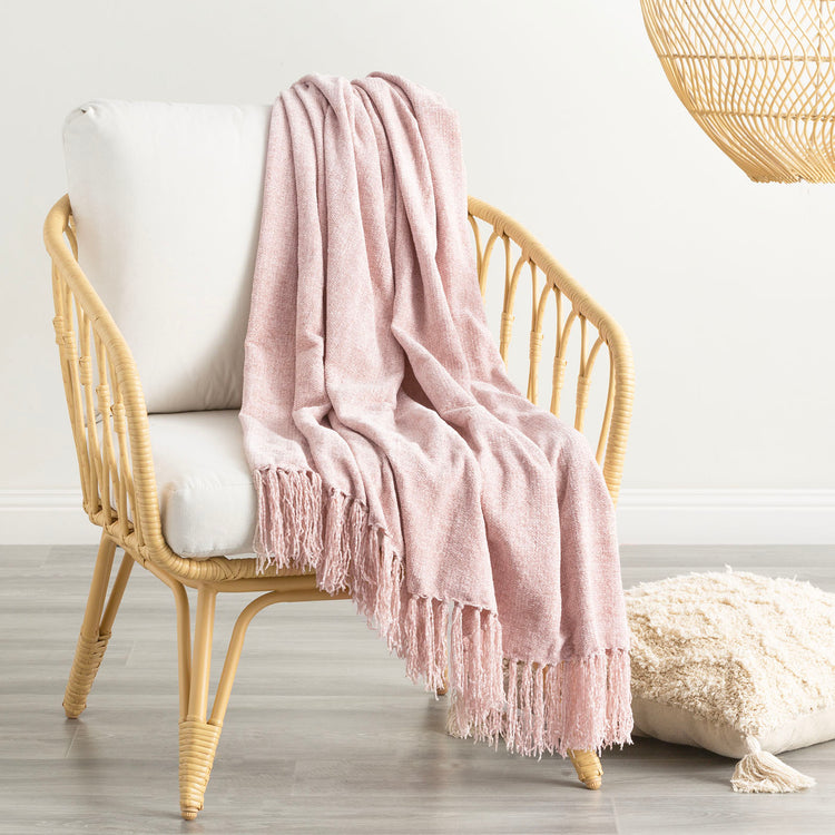 Renee Taylor Newland Polyester Chenille Throw 130 x 170 Cms Lotus