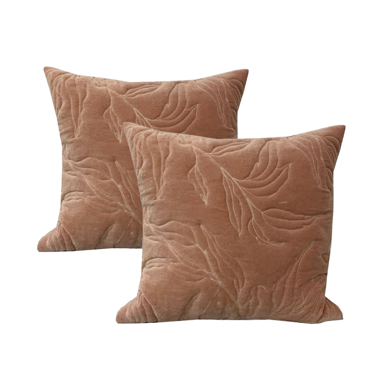 Cotton Velvet Twin Pack Cushions 50 x 50 Cms Sophie Nude