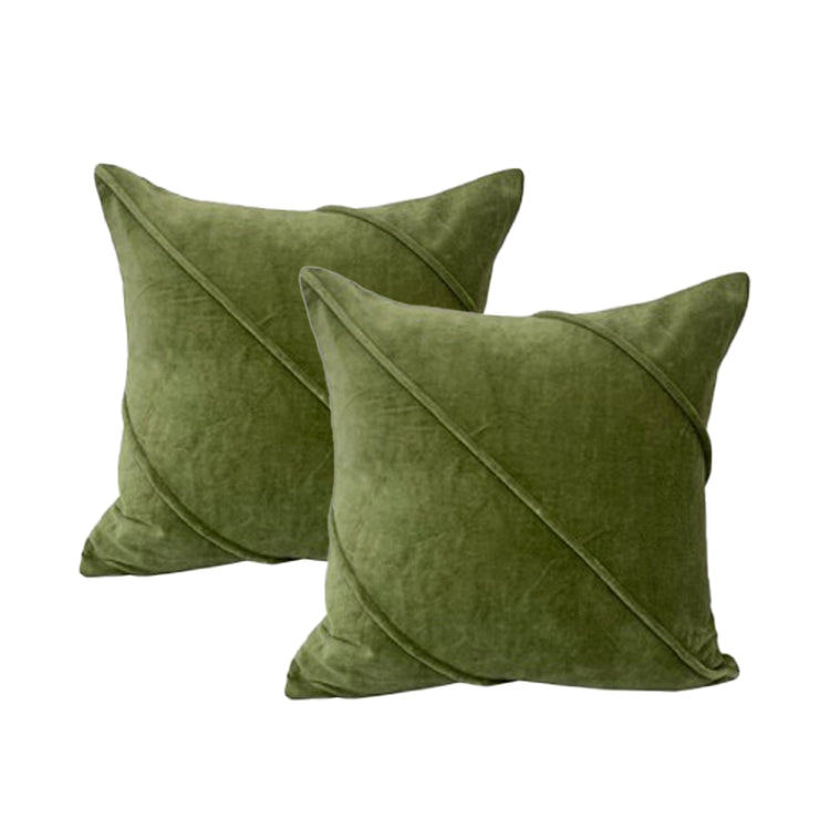 Cotton Velvet Twin Pack Cushions 50 x 50 Cms Trova Sage