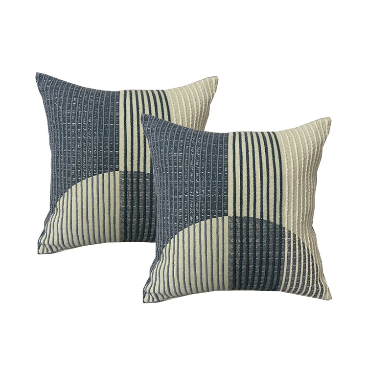 Cotton Embroidered Twin Pack Cushions 50 x 50 Cms Morris Midnight