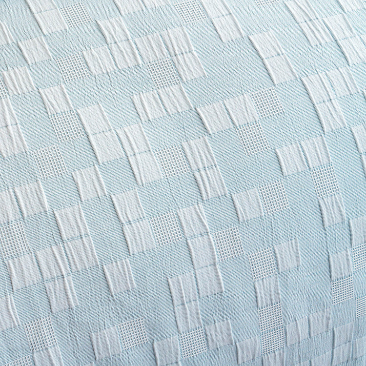 Jervis Checks Jacquard Quilt Cover Set French Blue