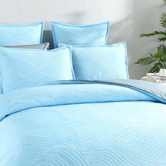 Oscillate Jacquard Quilt cover set Sky