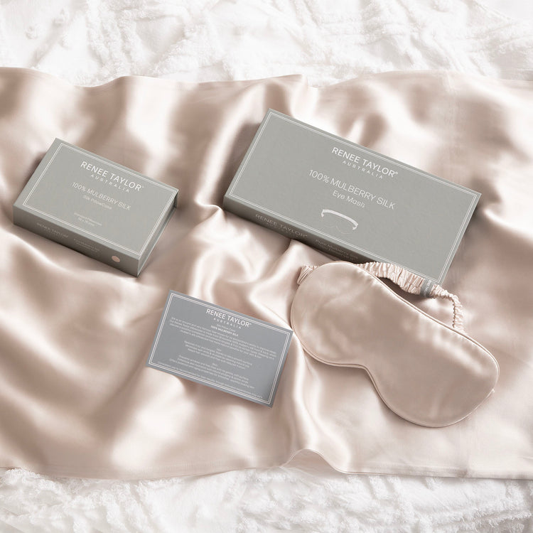 Renee Taylor 100% Mulberry Silk Eye Mask Sand