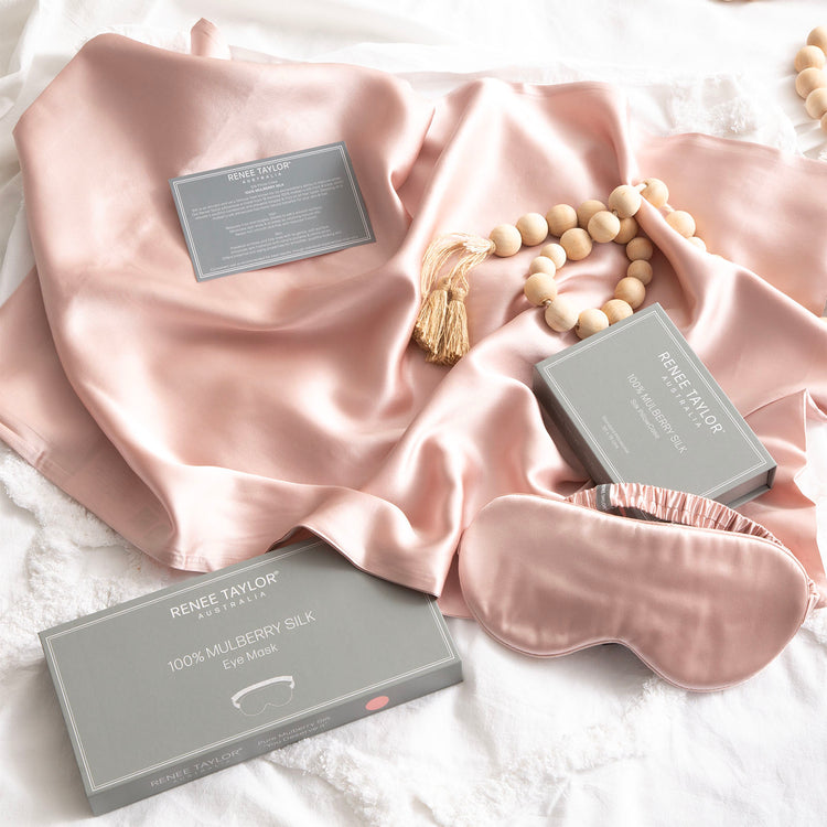 Renee Taylor 100% Mulberry Silk Eye Mask Blush