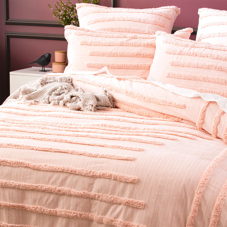 Classic Vintage Tufted Quilt Cover Set Blush